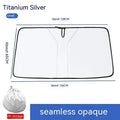 Car double ring front windscreen sun shield in titanium silver colour showing heat reflection coating