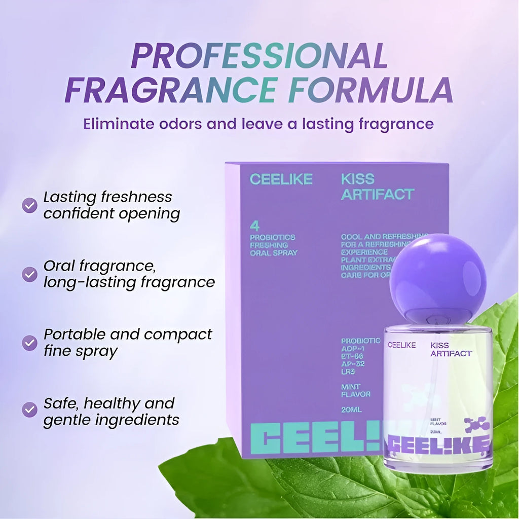 20ml probiotics oral care spray bottle with compact dimensions for portable dental hygiene.