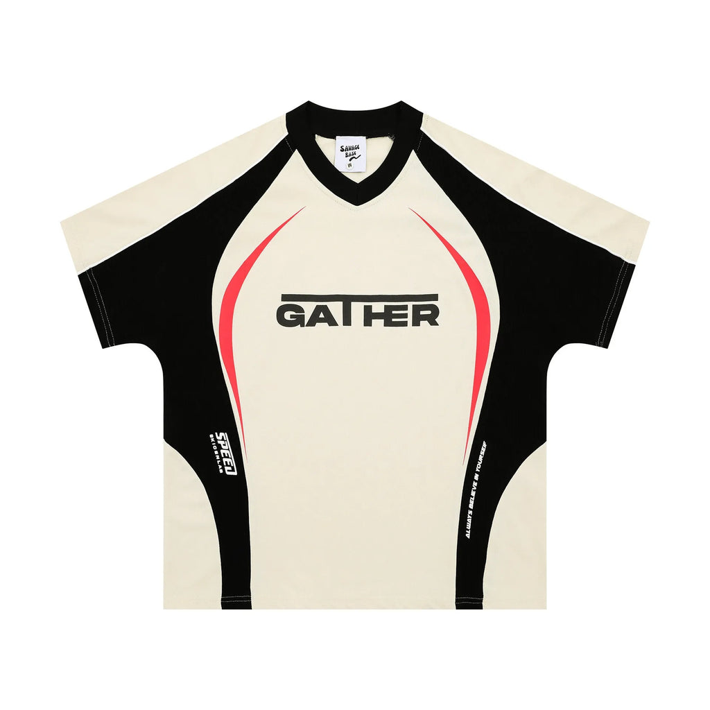 Men's loose fit black t-shirt with a colour matching letters printed design on the front.