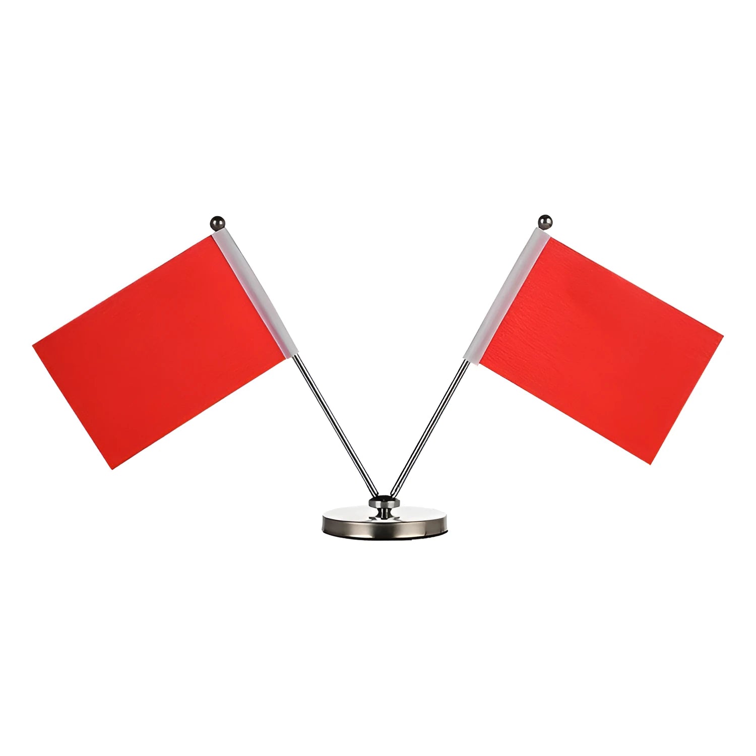 Red polyester flag on telescopic metal rod car dashboard decoration with multiple stand style options