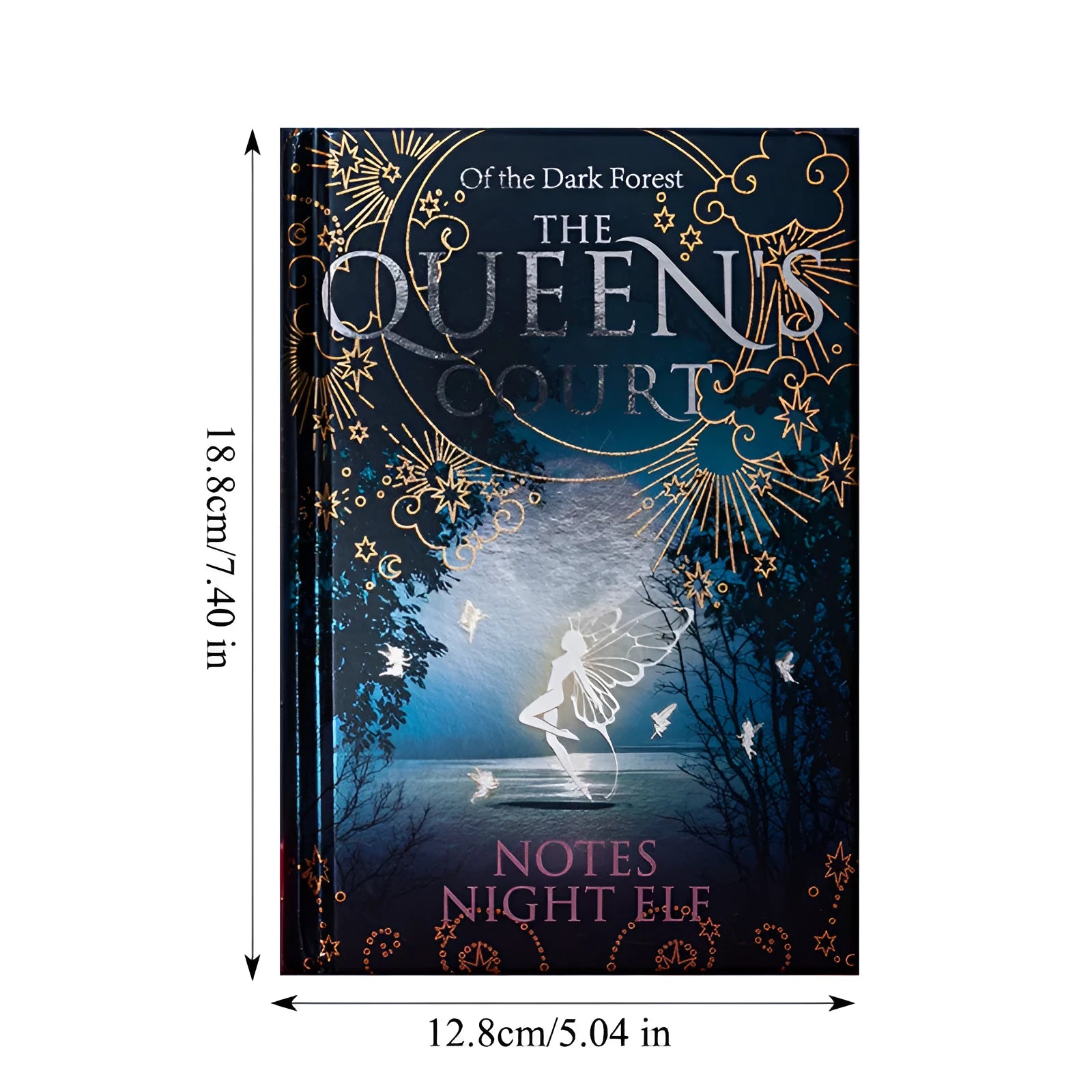 A5 luminous hardcover notebook with night elves design showing blue and purple colour options