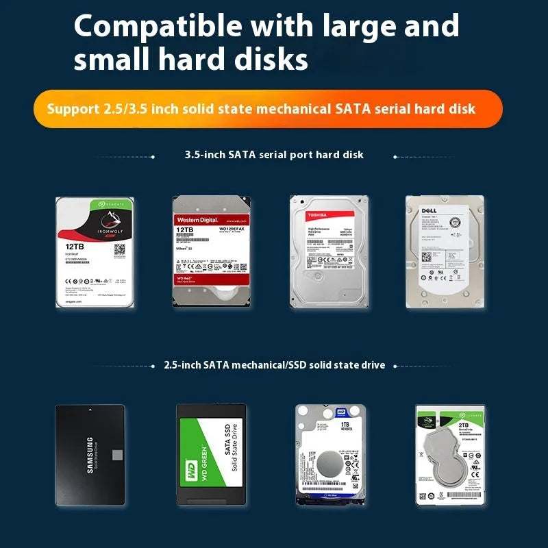 USB 3.0 external hard drive enclosure for 3.5 inch SATA hard drives with slide cover design