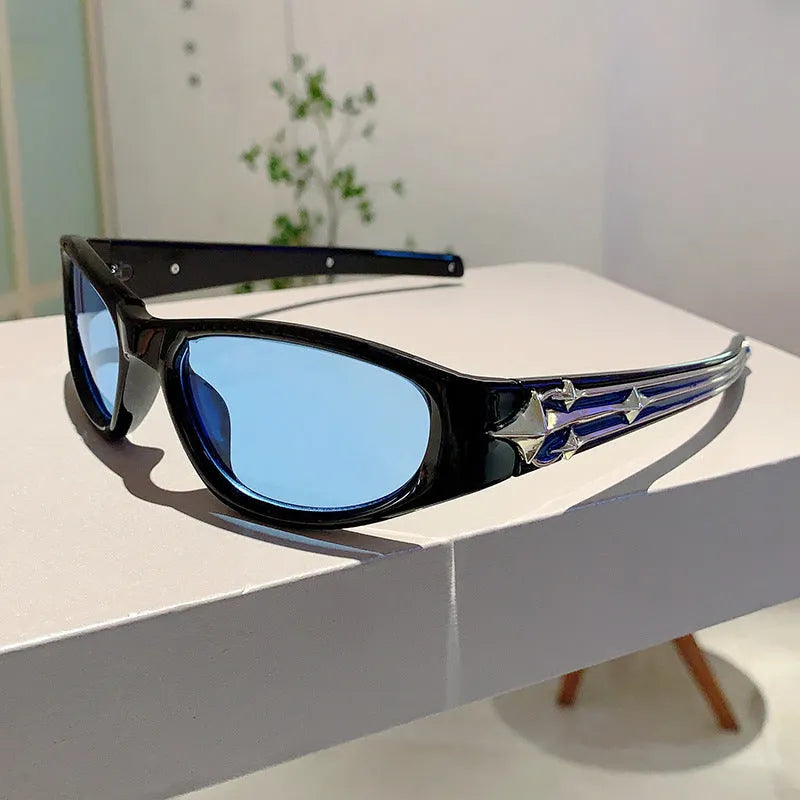 Outdoor sports windproof sunglasses with PC frame and polycarbonate lenses in six colour options