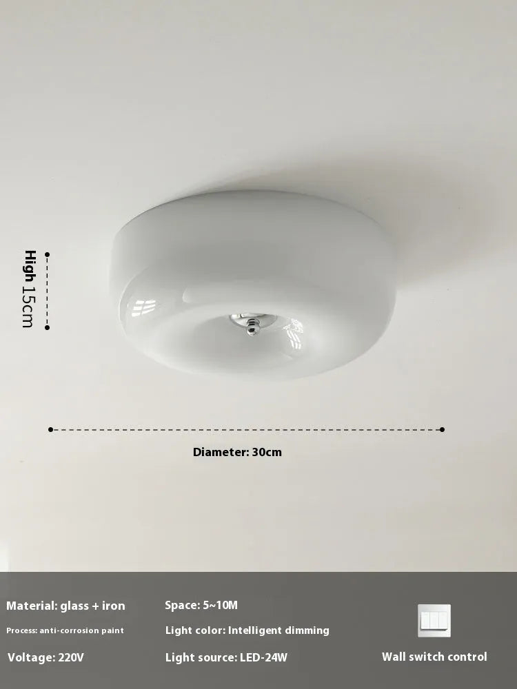Cream coloured American style bedroom ceiling lamp with three light colour settings