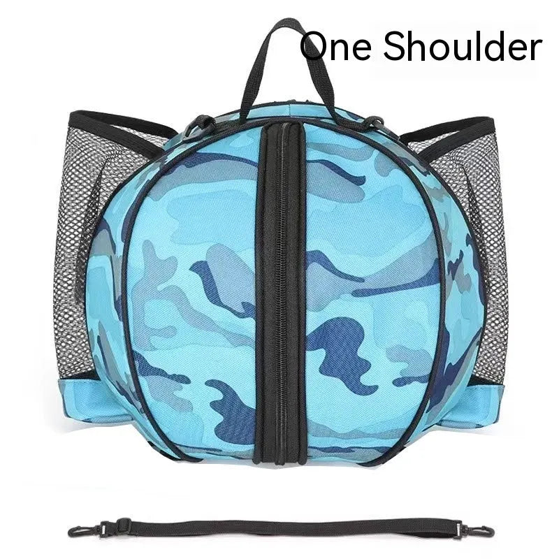 Oxford cloth basketball bag with 9L capacity showing one-shoulder and two-shoulder carrying options