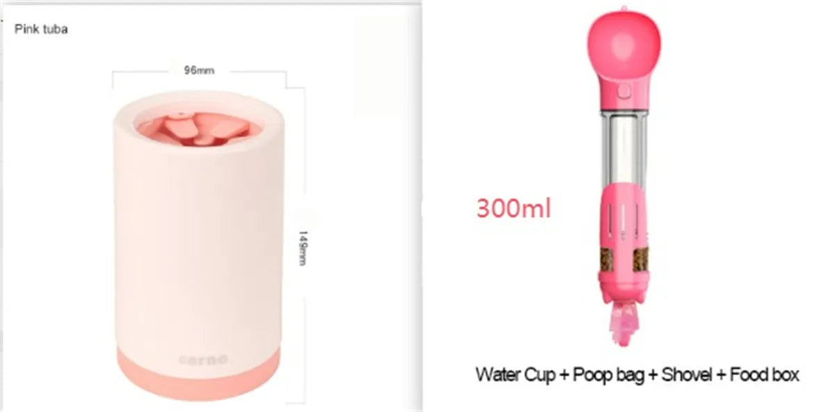 Plastic pet foot washing cup for dogs in green colour for small and large paws