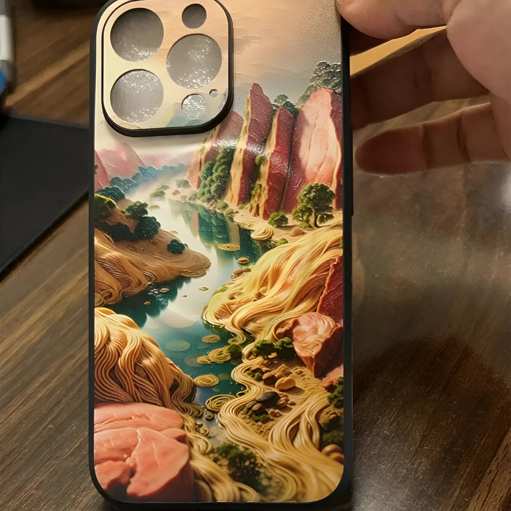 Slim magnetic suction protective phone case for iPhone 13 Pro in image colour with raised edges