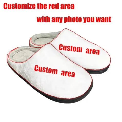 Pattern printed warm flannel slippers with TPR soles in multiple sizes
