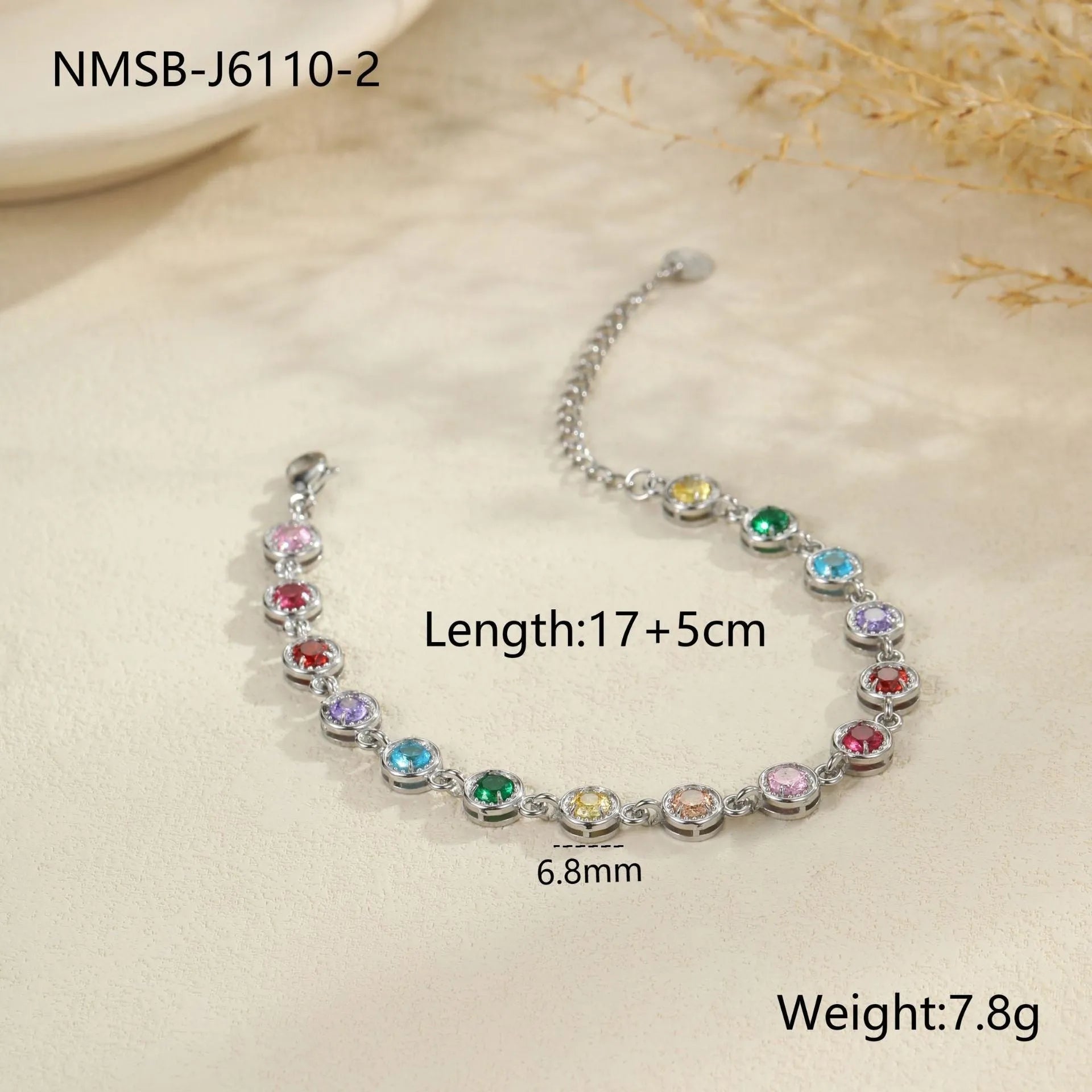Geometric stainless steel women's bracelet with 18K electroplating in gold or silver colour