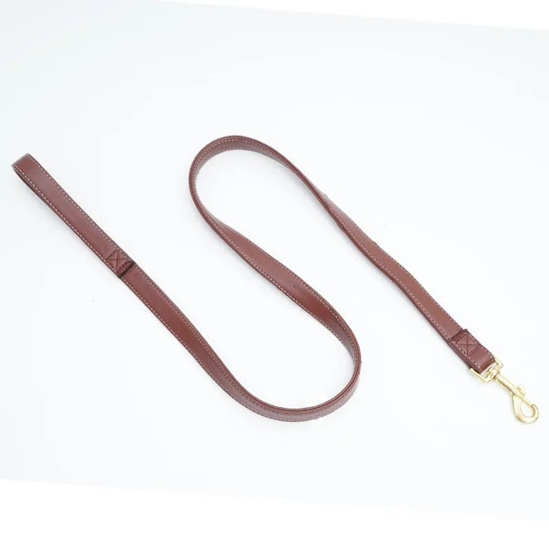 PU leather dog traction belt with brass D-ring in black or maroon colour