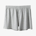 Men's light gray pure cotton high waist loose boxer shorts laid flat