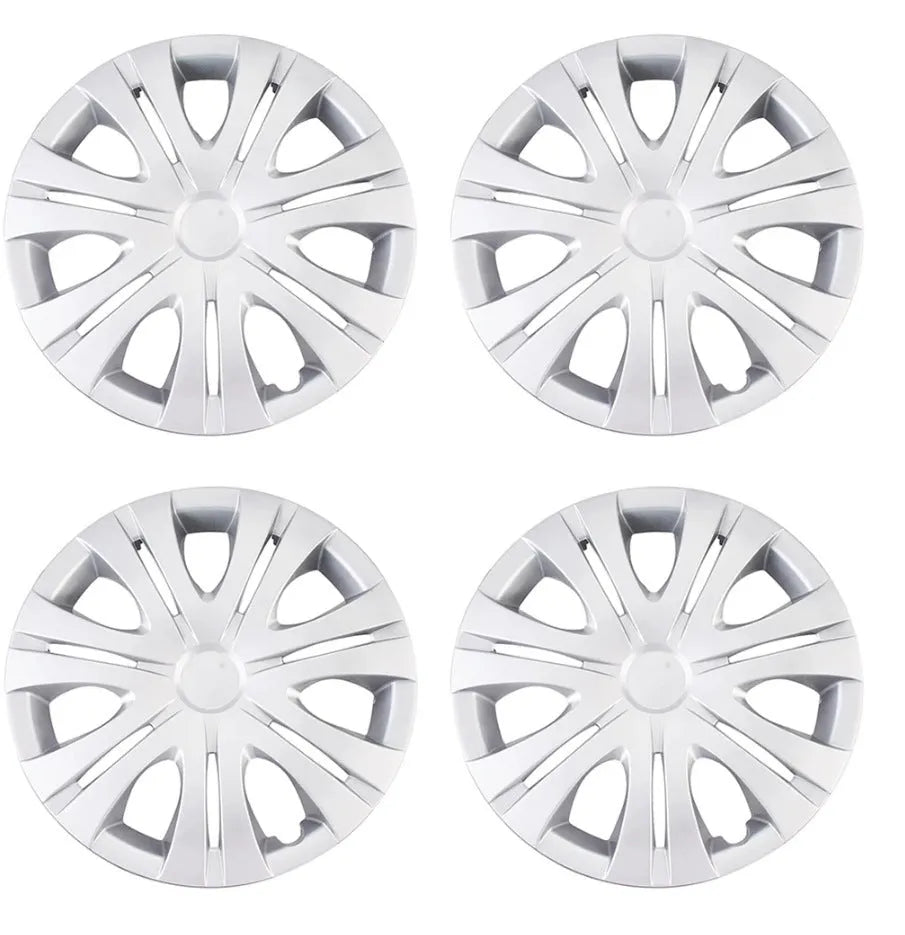 Universal ABS plastic wheel hub cover in monochrome electroplating finish shown from the front.