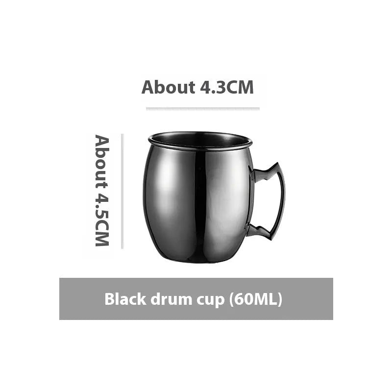 Stainless steel Moscow mule cup with copper plating in metallic finish