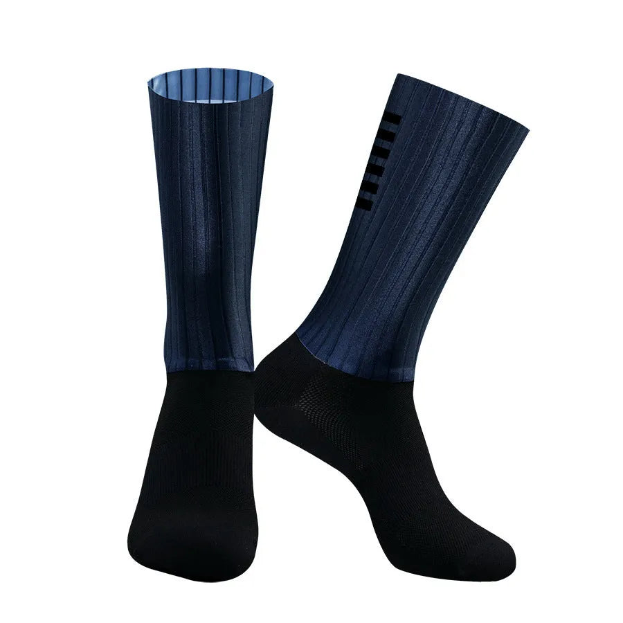 Athletic sports socks in orange, black, purple, white, grey or dark blue colours