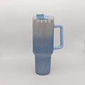 Large stainless steel vacuum insulation cup with double-layer construction in rainbow colour option