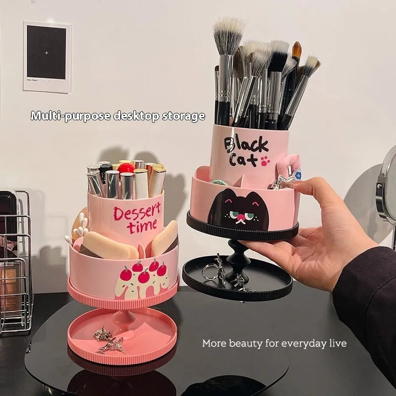 Rotating cosmetic brush storage barrel in Japanese minimalist design with 18 litre capacity