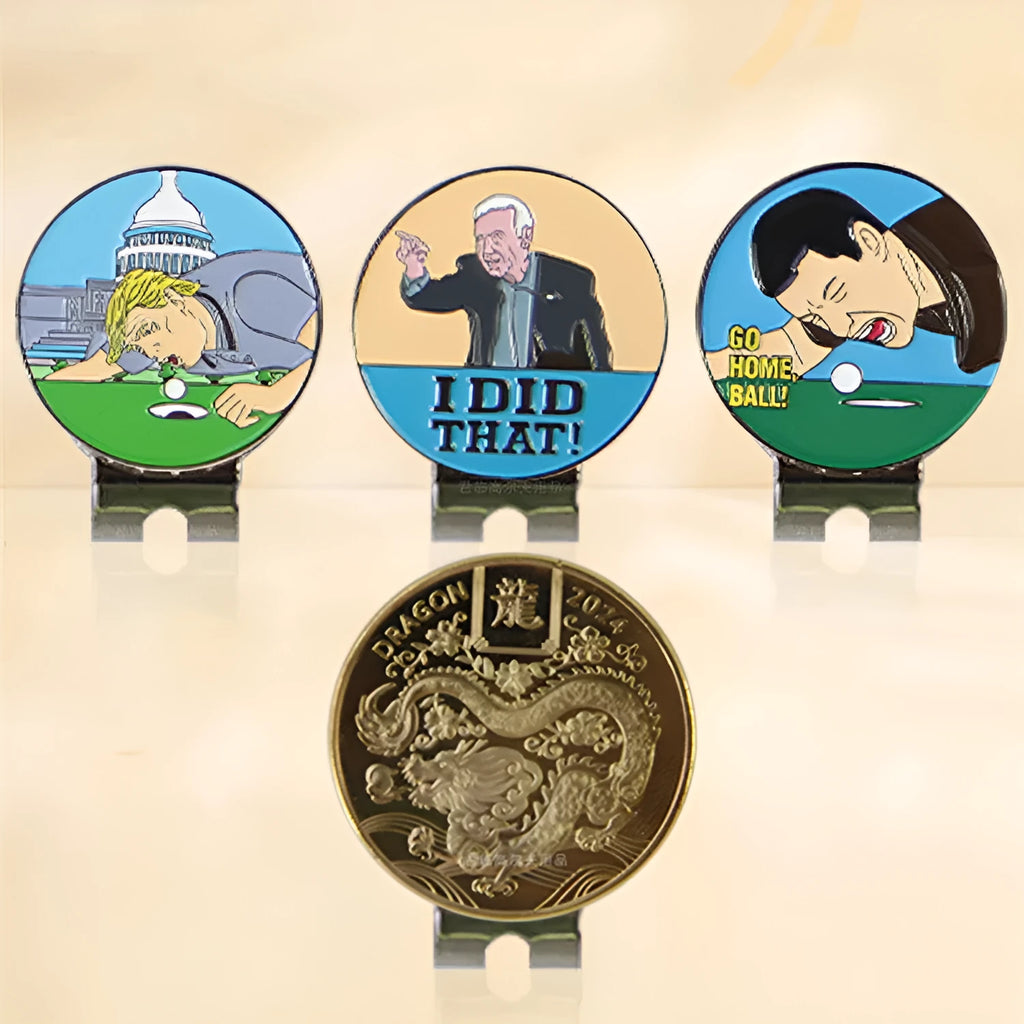 Zinc alloy golf hat clip with personalised dragon year or custom mark design