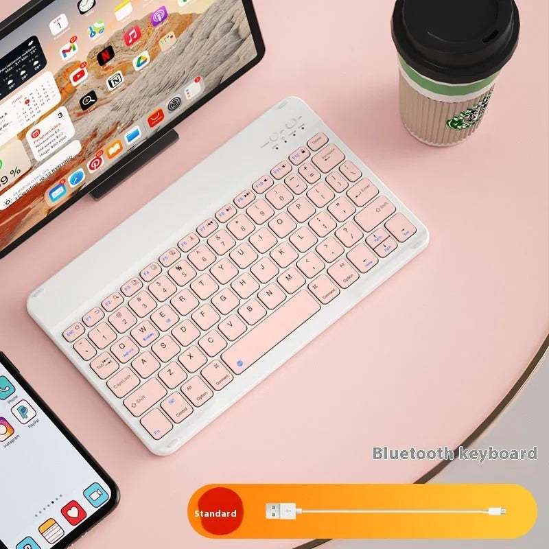 Compact Bluetooth keyboard for tablet with 78 keys in elegant white colour option