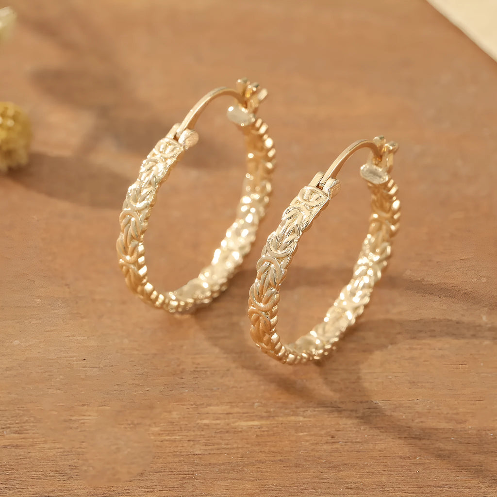 Matte brushed geometric earrings for women in picture colour made of zinc alloy with electroplating finish