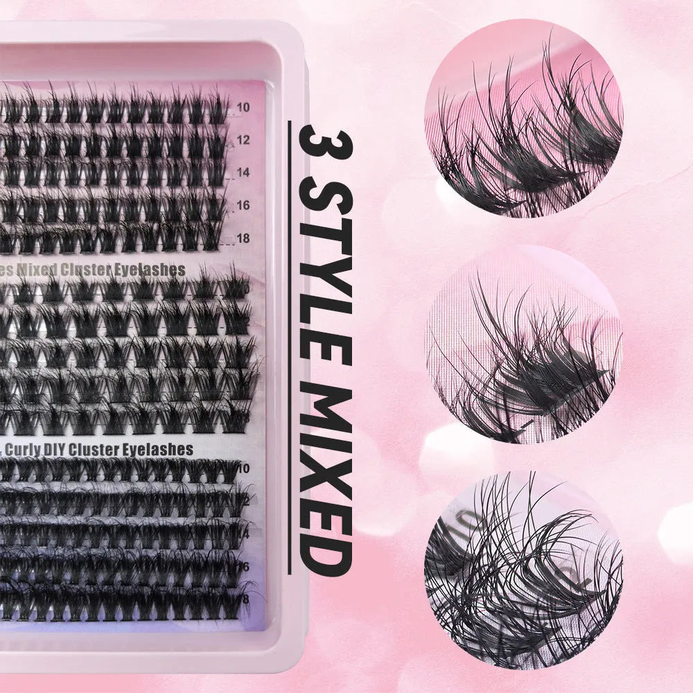 Large capacity false eyelash storage box with mixed specifications measuring 13.7cm by 13.5cm