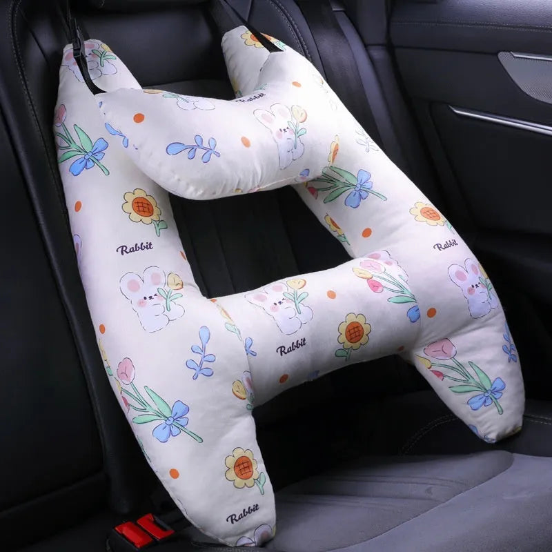 Car headrest neck pillow 55x70cm with printed pattern and pearl cotton filling