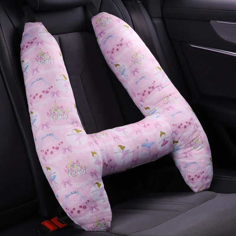 Car headrest neck pillow 55x70cm with printed pattern and pearl cotton filling