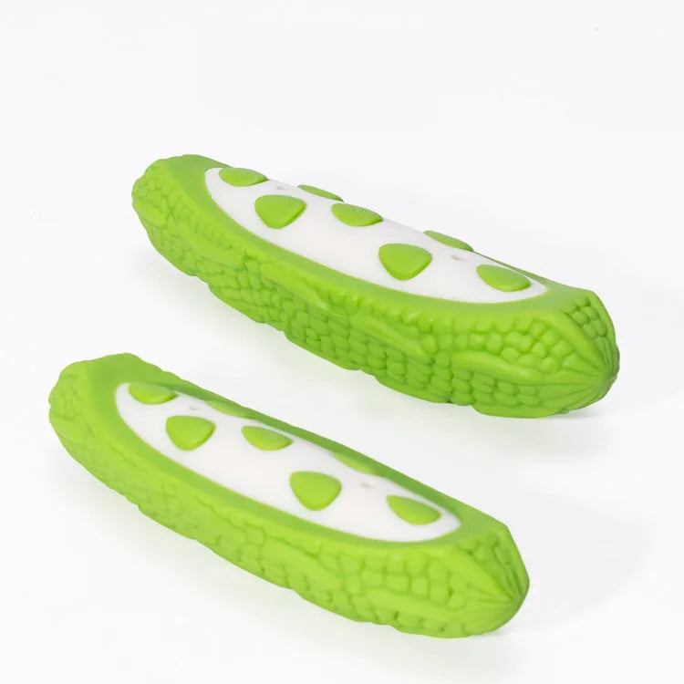 Green and purple meat-scented simulation dog toys in small and large sizes for bite-resistant chewing