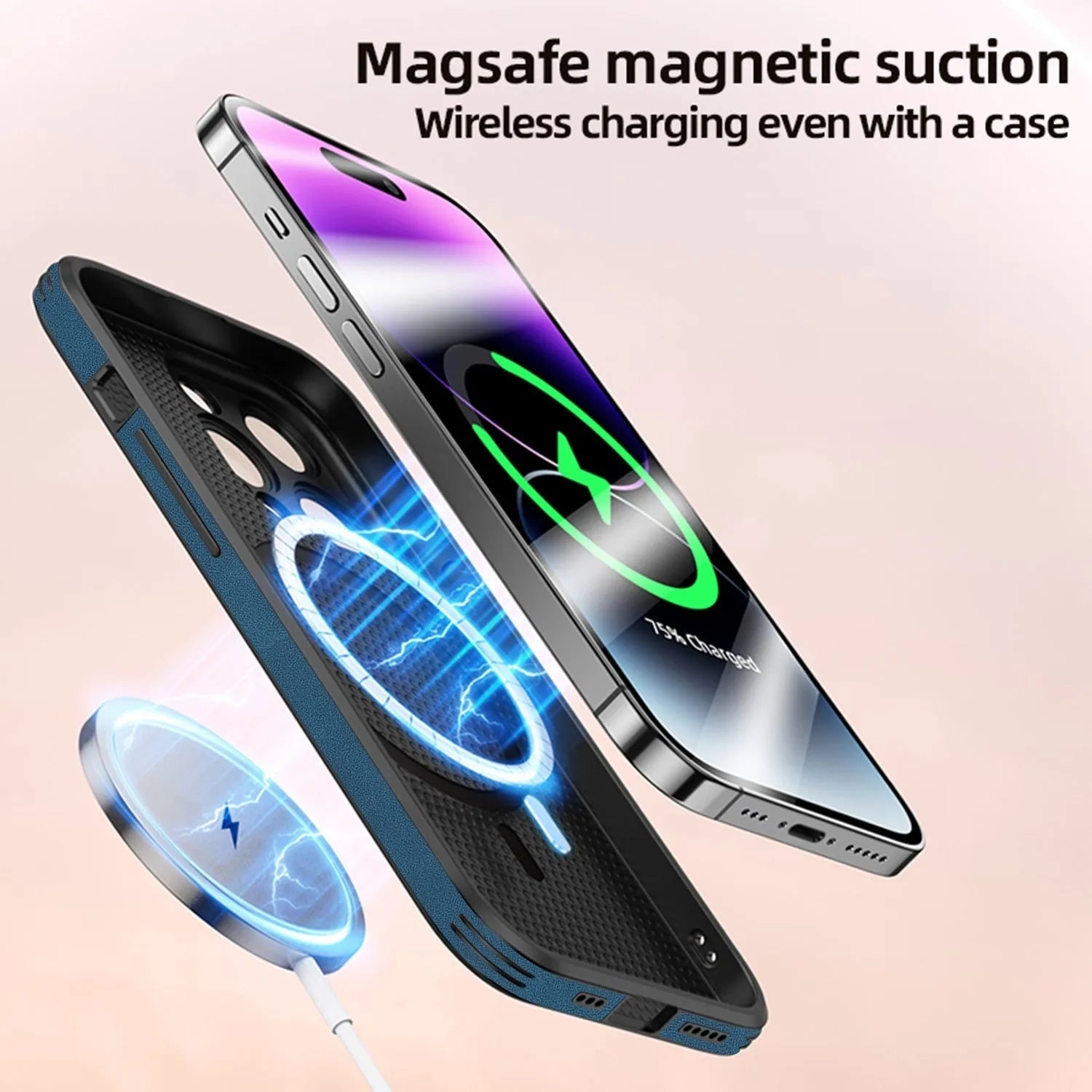 iPhone 16 series imitation leather phone case with embossed moose head design, shown in multiple colour options