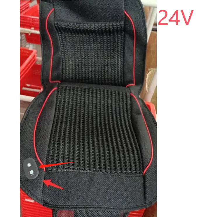Square black car ventilation seat cushion with massage function and power cord