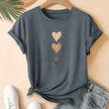 Women's pure cotton art retro Chinese style short sleeve t-shirt in dark grey