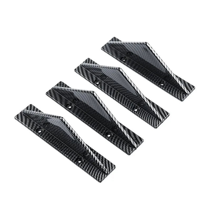 Black triangular ABS rear spoiler lip for automotive chassis, 15cm length