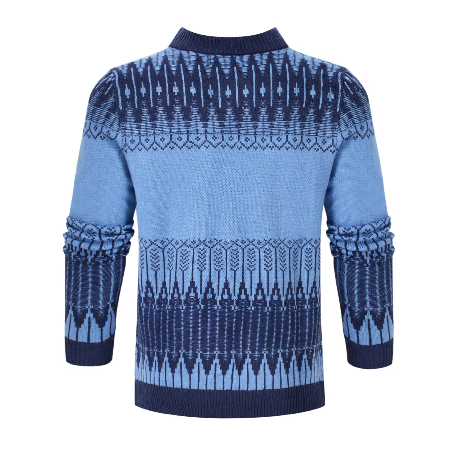 Men's basic acrylic knitted long-sleeved pullover sweater on a hanger