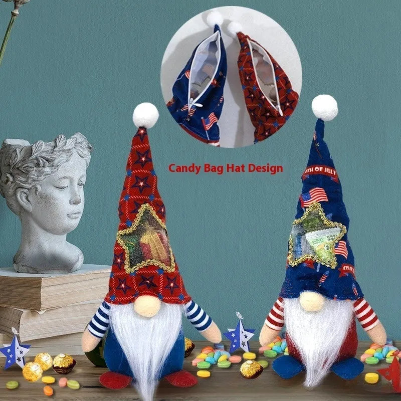 Two soft cloth faceless baby doll Christmas ornaments with Rudolf reindeer design.