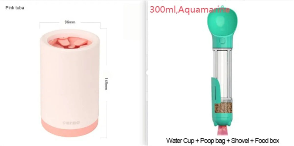 Plastic pet foot washing cup for dogs in green colour for small and large paws