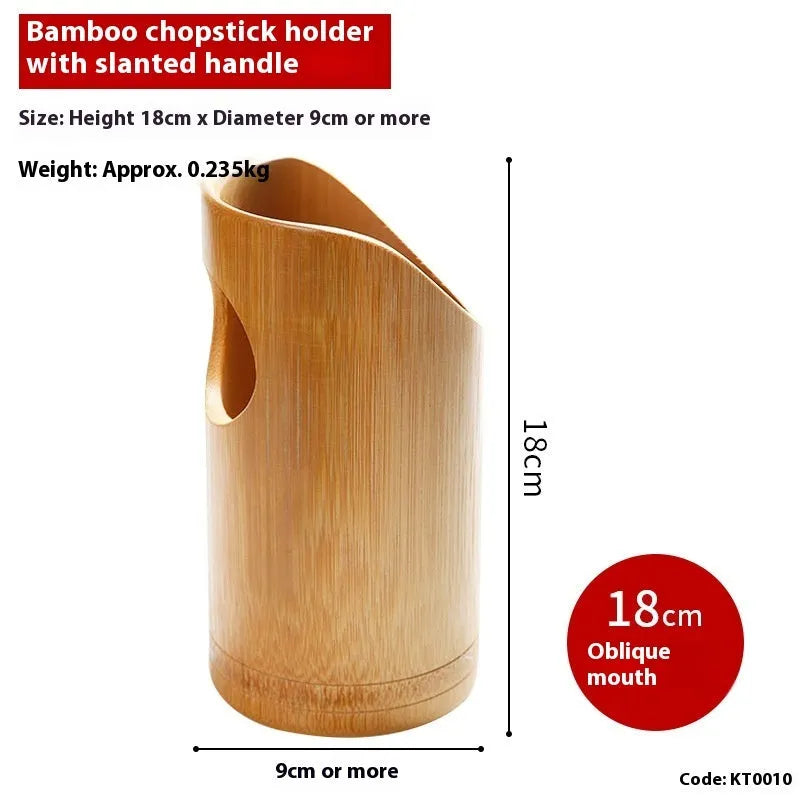 Creative bamboo chopsticks holder for portable household utensil storage.