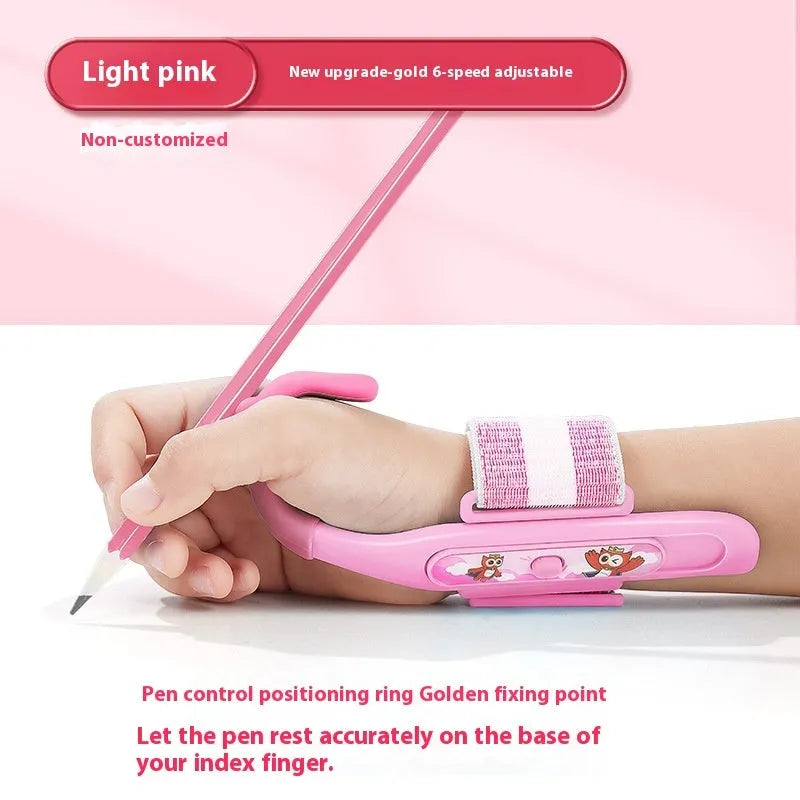Blue anti-hook pen control corrector wrist brace with ABS nylon construction