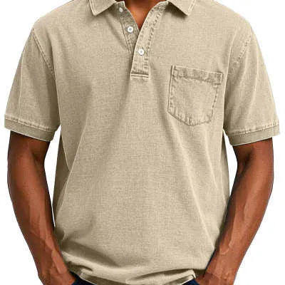 Plus size Korean style men's printed short sleeve shirt in thin polyester for summer wear