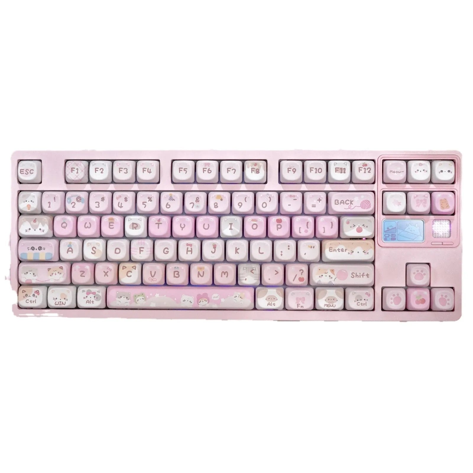 MOA Height pink cartoon design sublimation key caps for mechanical keyboards.
