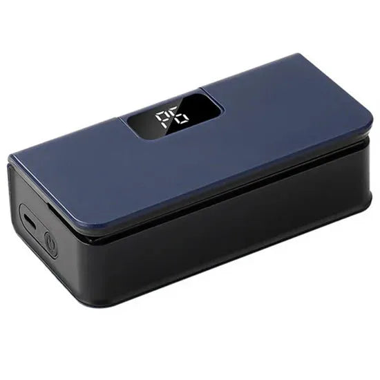 Small white portable heat sealing machine for plastic food bags with hand-press mechanism