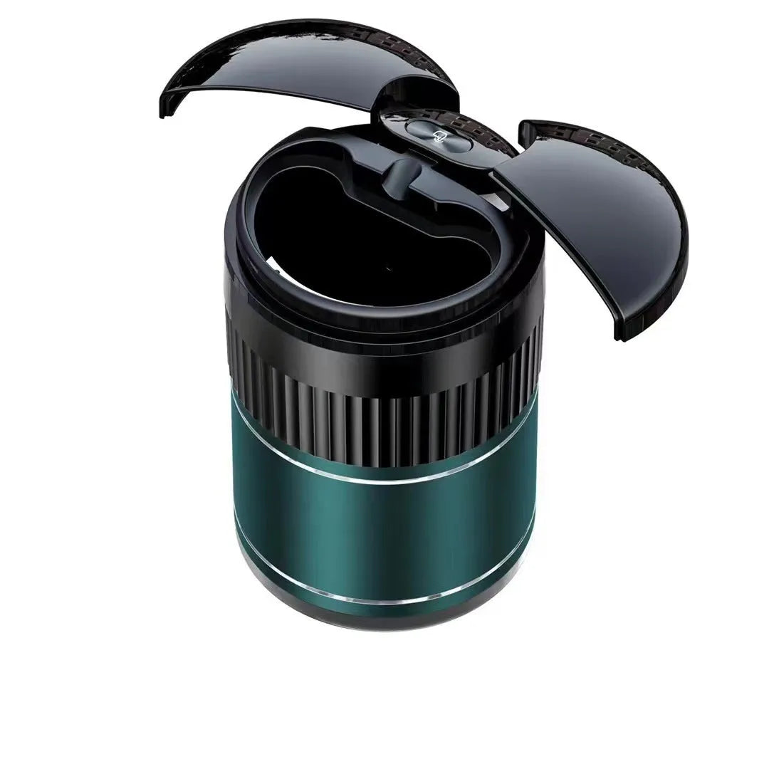 Automatic car smart ashtray with metal construction and touch controls