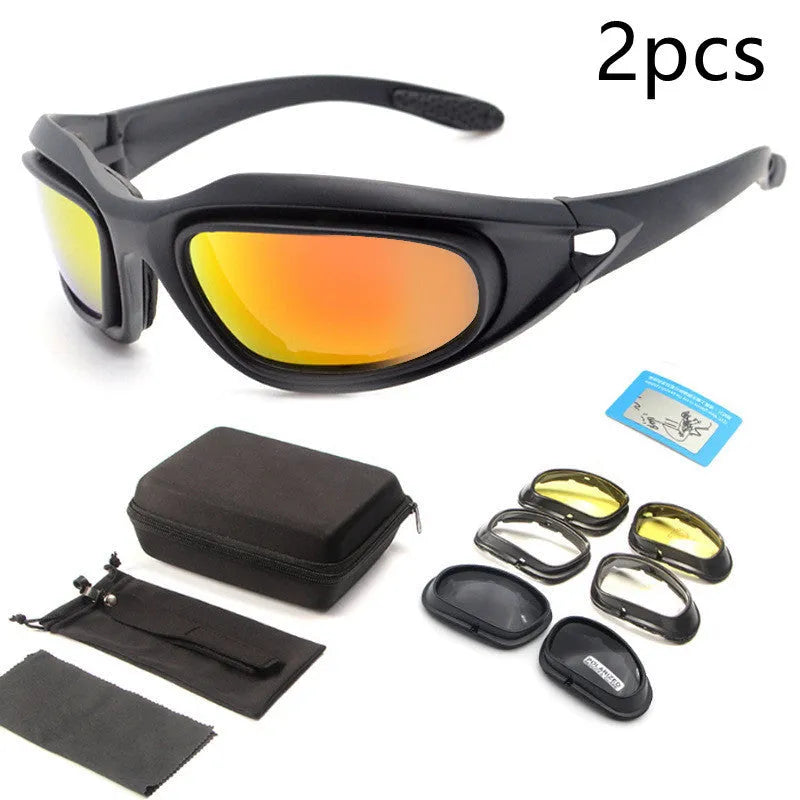 Tactical polarized sunglasses with full rim frame design for outdoor cycling and sports