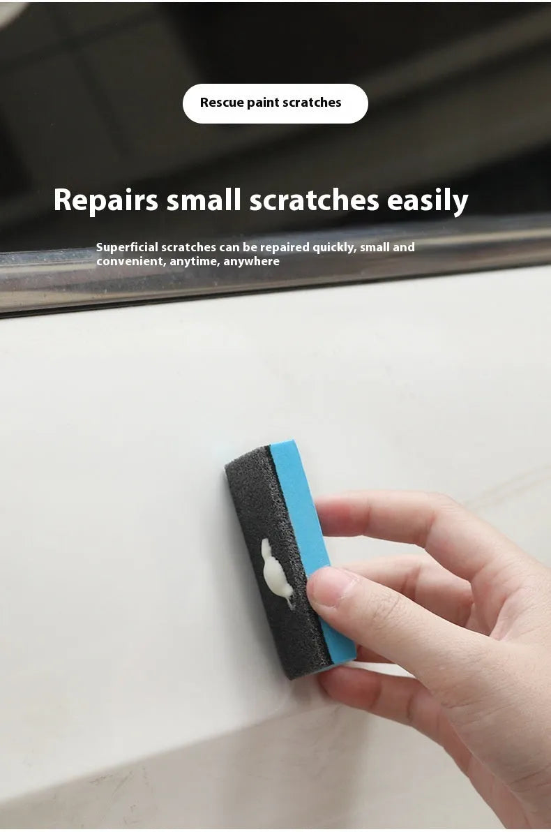 Car repair wax kit containing scratch removal A wax, brightening B wax, and frosted sponge applicator for automotive paint