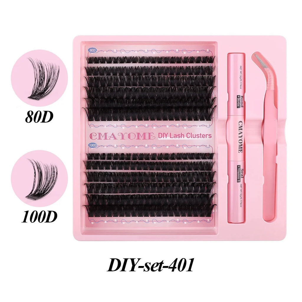 DIY single cluster false eyelashes with 15.5cm length artificial fibre material