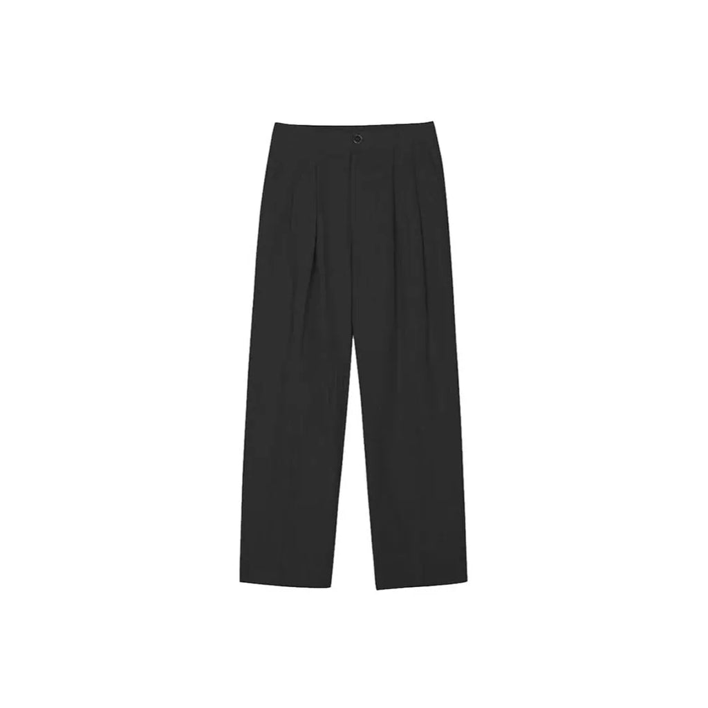 Men's wide-leg cotton linen trousers in apricot colour with elastic waist and pencil leg opening