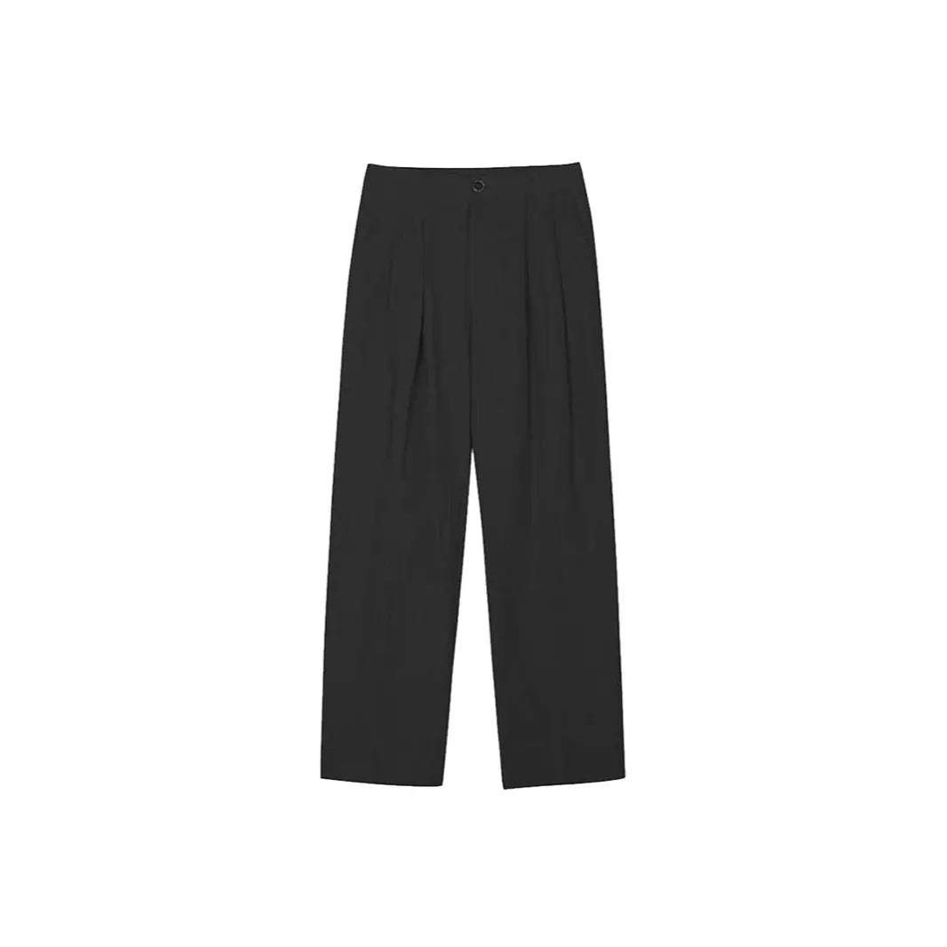 Men's wide-leg cotton linen trousers in apricot colour with elastic waist and pencil leg opening