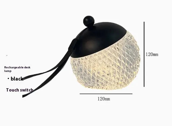 Modern minimalist portable desk lamp with dimmable touch control and 12cm diameter