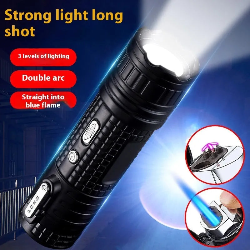 TH727 multifunction waterproof metal flashlight lighter in five colour options