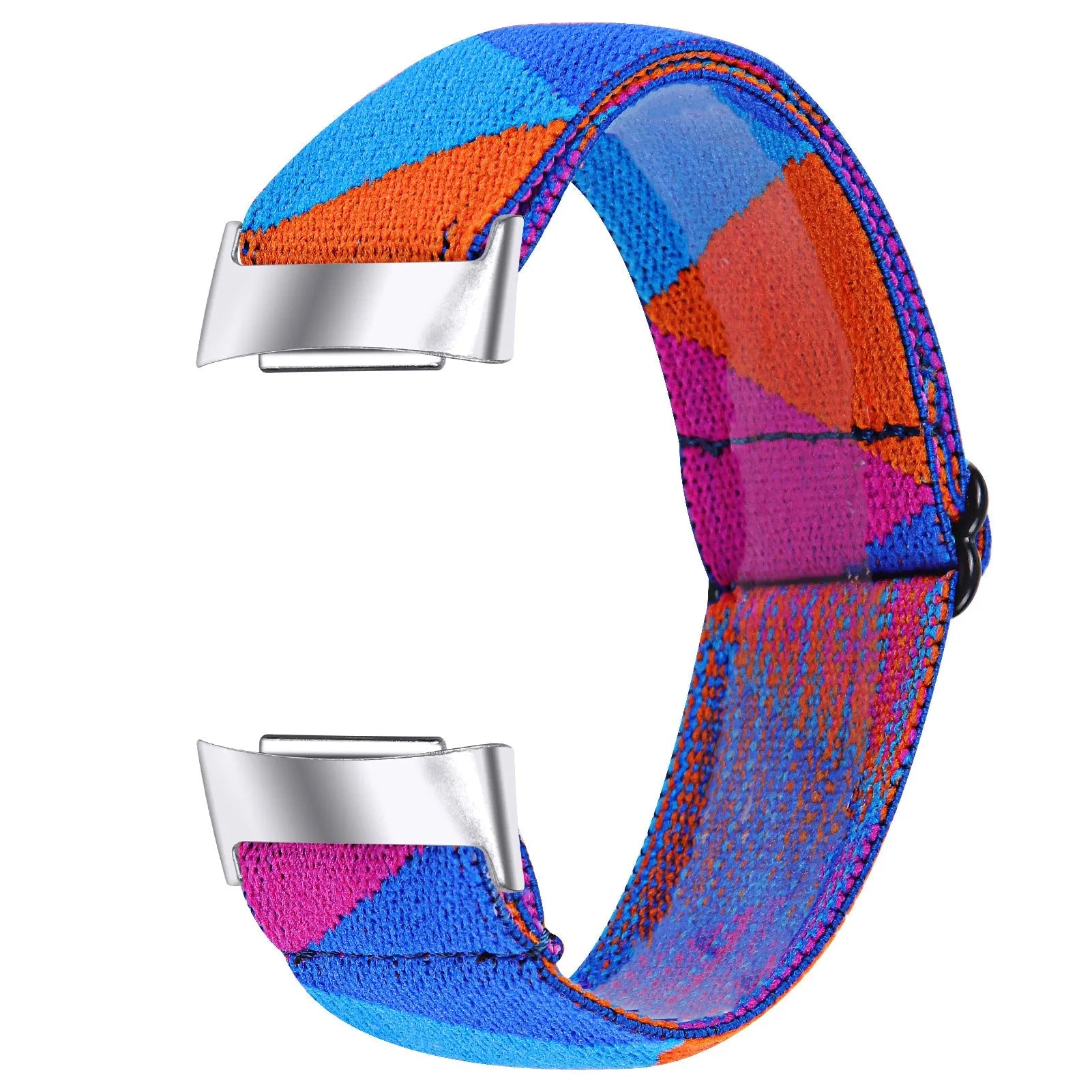 Printed elastic watch strap for Fitbit Charge 6 in various colours including rainbow