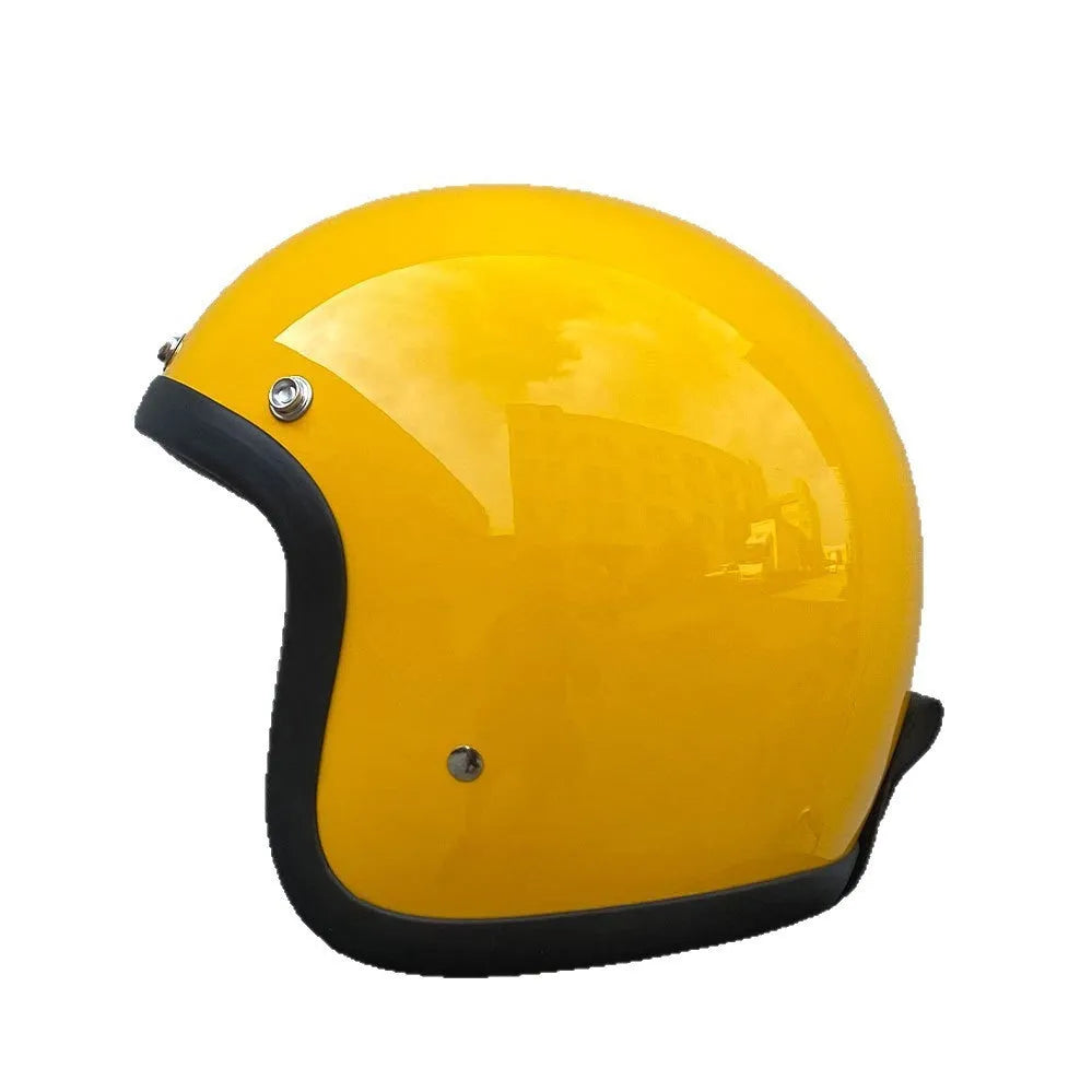 FRP retro-style half motorcycle helmet shown in a cement grey colour variant.