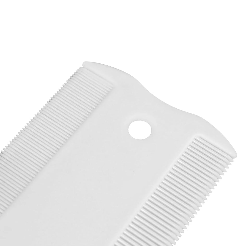 Double-sided plastic flea comb for pets with dense teeth measuring 8.5cm